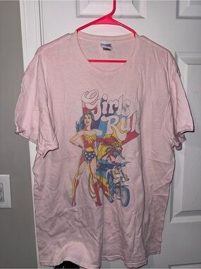 Junk Food Clothing Pink Graphic Tee with Red and Blue Logo